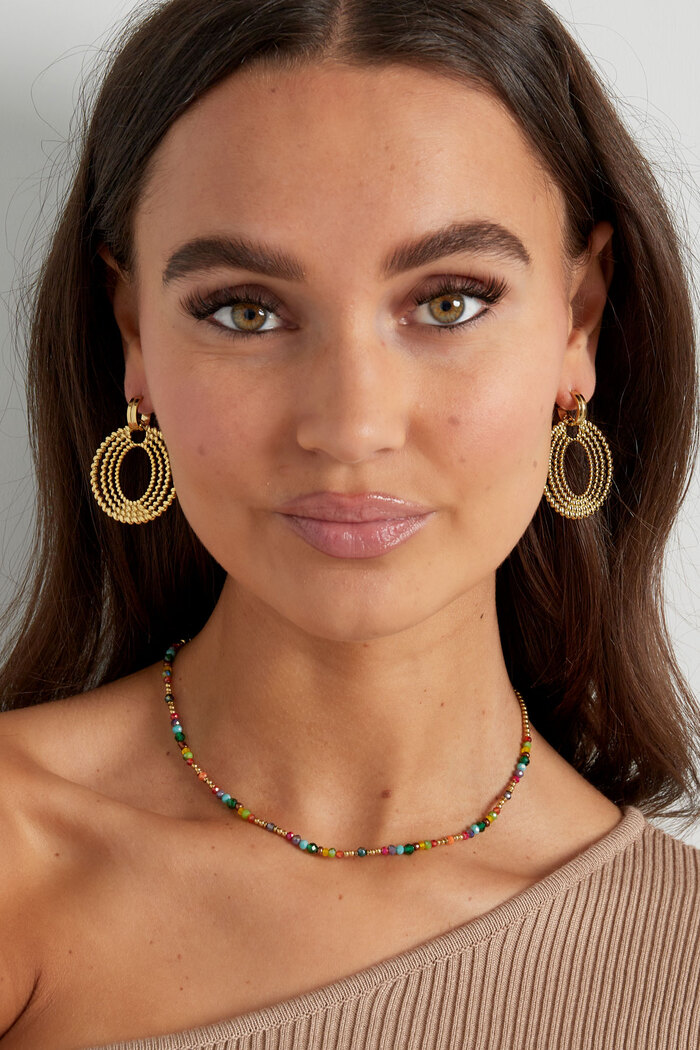 Halskette mit bunten Perlen – mehrfarbig Bild4